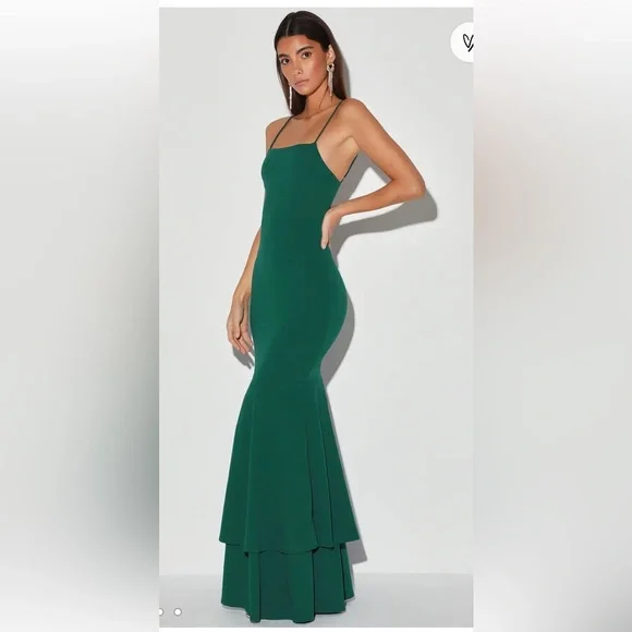 tier to enchant emerald green long sleeve tiered maxi dress Petal and Pup Jace Tiered Maxi Dress